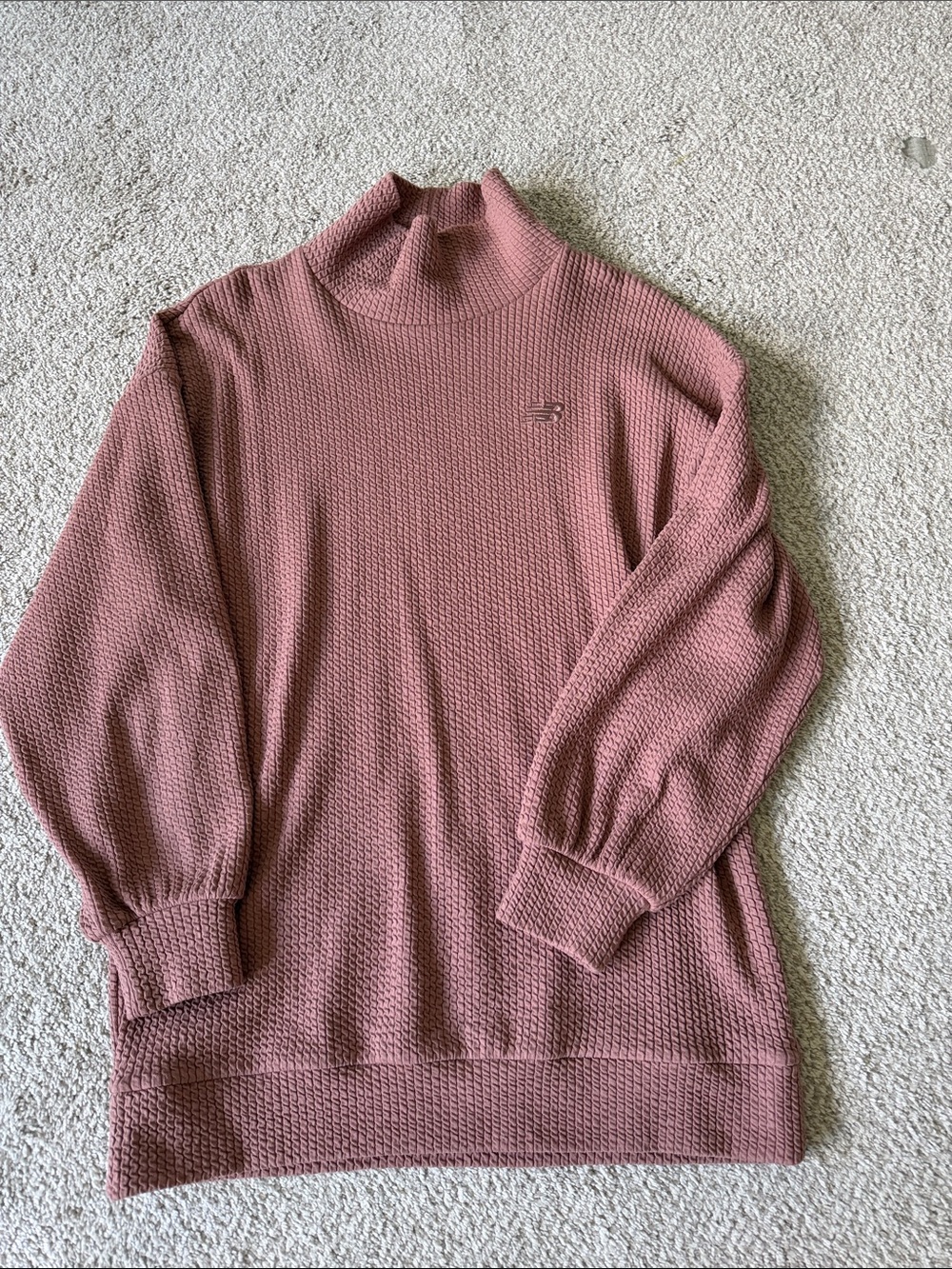New Balance Mauve Waffle Knit Turtleneck Sweater